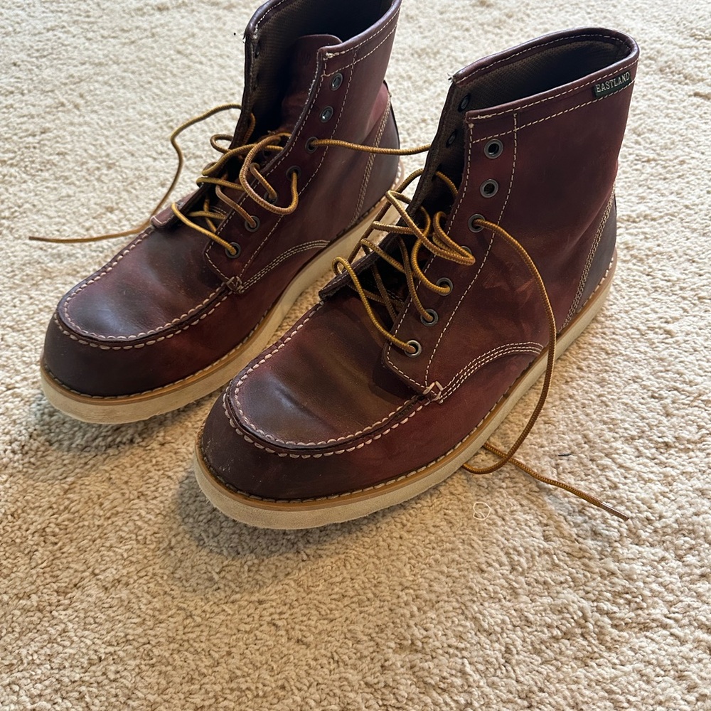 Eastland Brown Leather Moc-Toe Boots